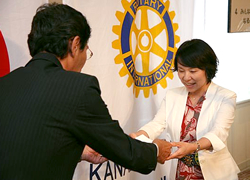 第2294回例会 新会員あいさつ 橋本 昌子君=(株)スパーテル代表取締役